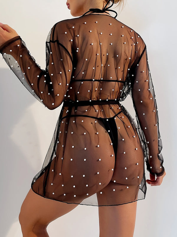 Vacation sun protection jacket bikini top swimsuit beach cover-up - Closther