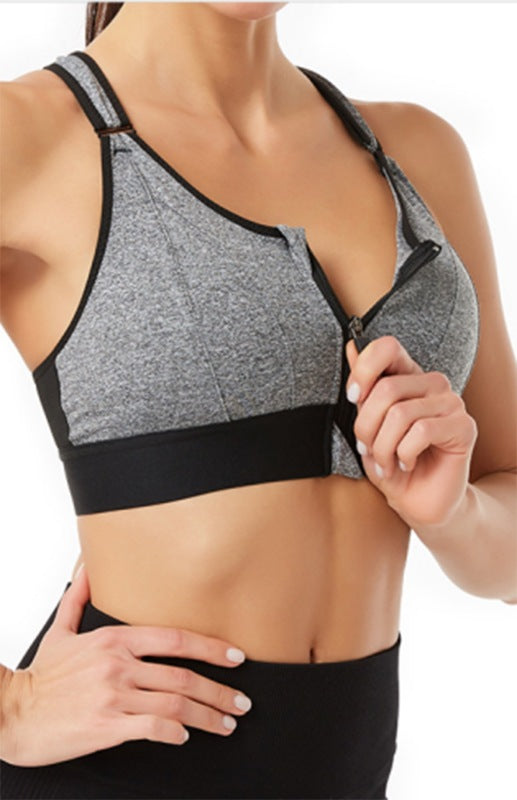 Women’s Adjustable Front Zip Sports Bra