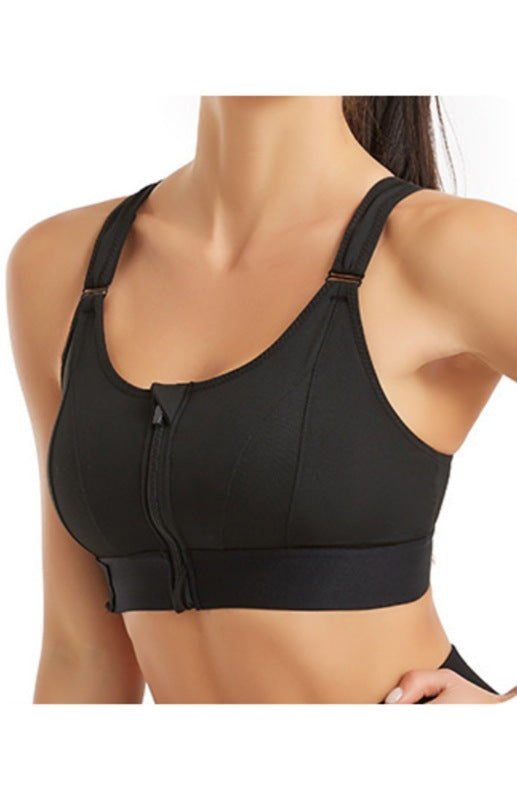 Women’s Adjustable Front Zip Sports Bra