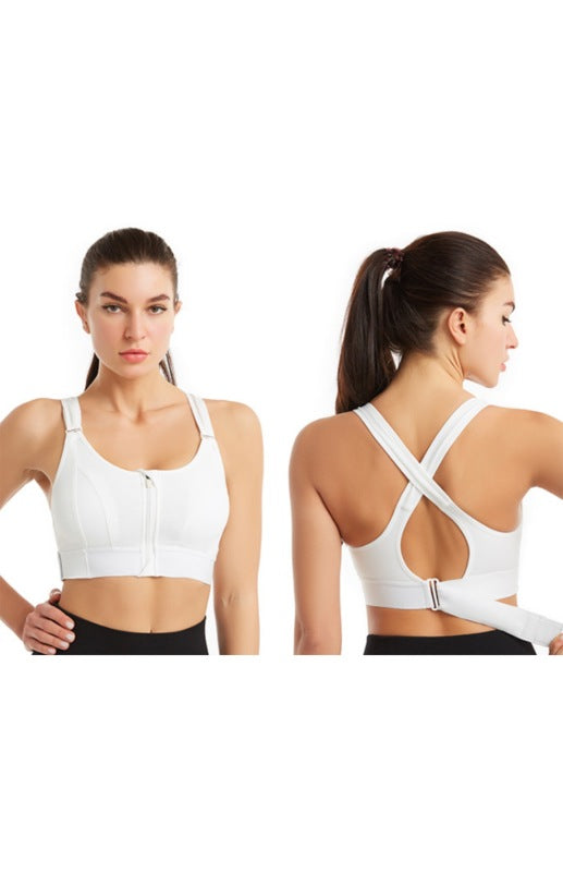 Women’s Adjustable Front Zip Sports Bra