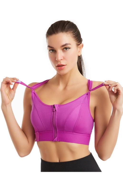 Women’s Adjustable Front Zip Sports Bra