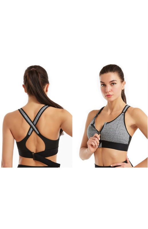 Women’s Adjustable Front Zip Sports Bra