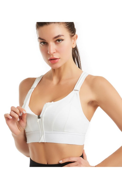 Women’s Adjustable Front Zip Sports Bra