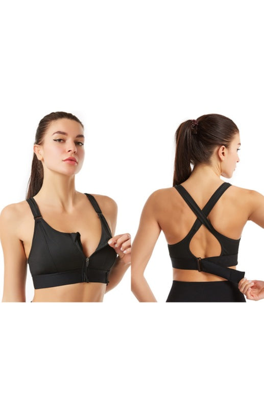 Women’s Adjustable Front Zip Sports Bra