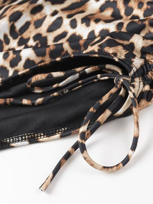 Leopard print slim fit bandeau one-piece swimsuit from Women’s Animal Print Swimwear Collection