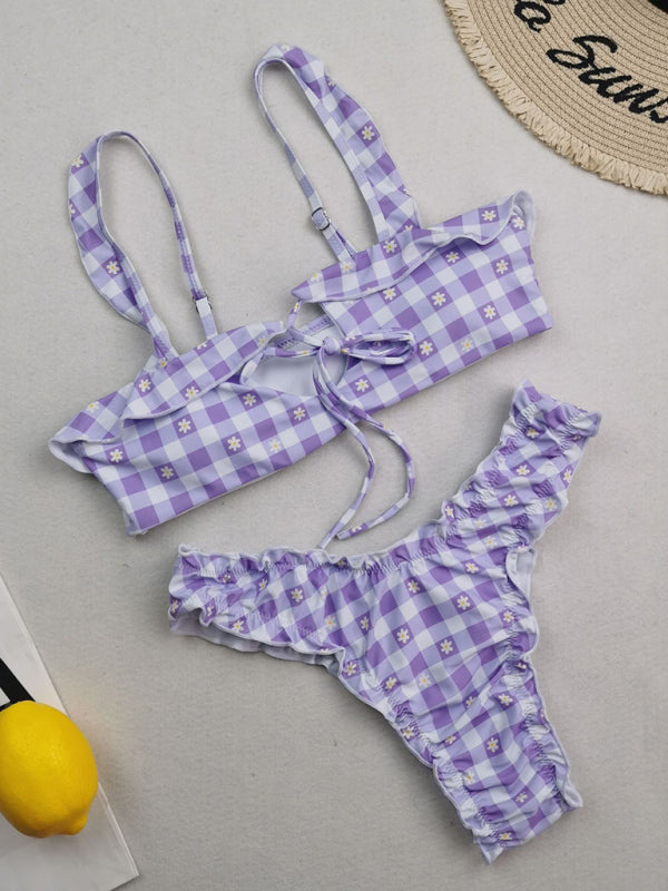 Women’s beach lace suspender sexy two-piece bikini