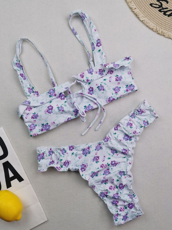Women’s beach lace suspender sexy two-piece bikini