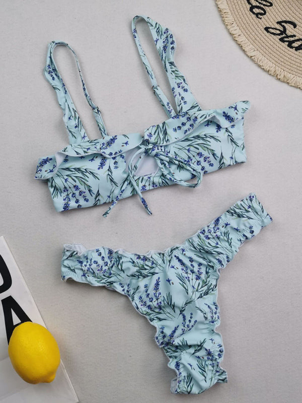 Women’s beach lace suspender sexy two-piece bikini