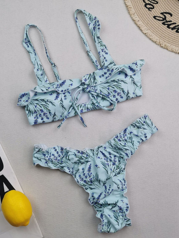 Women’s beach lace suspender sexy two-piece bikini