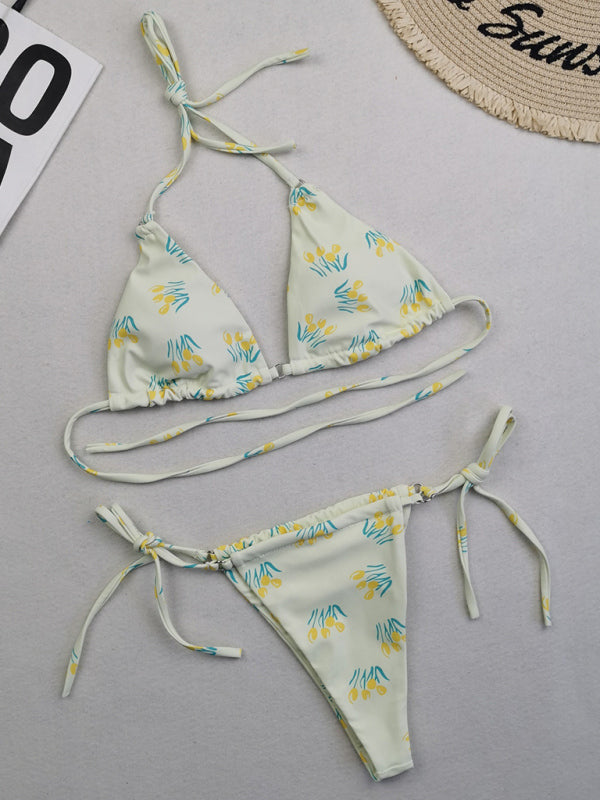 Women’s Beach Metal Ring Straps Sexy Two-piece Bikini