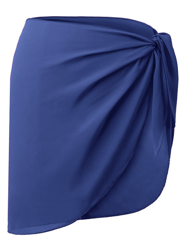 Women’s Bikini Cover Up Shirt Beach Wrap Dress Chiffon Skirt Apron - Blue / FREESIZE