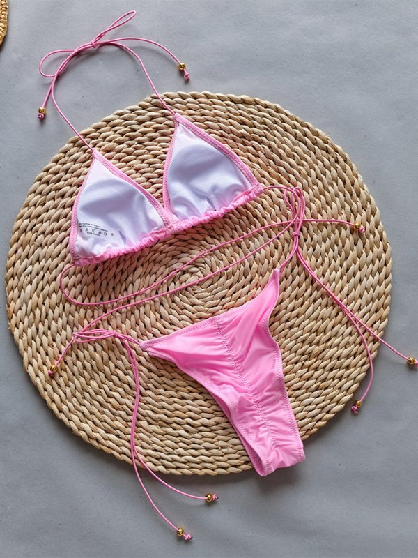 Women’s bikini solid color two piece set