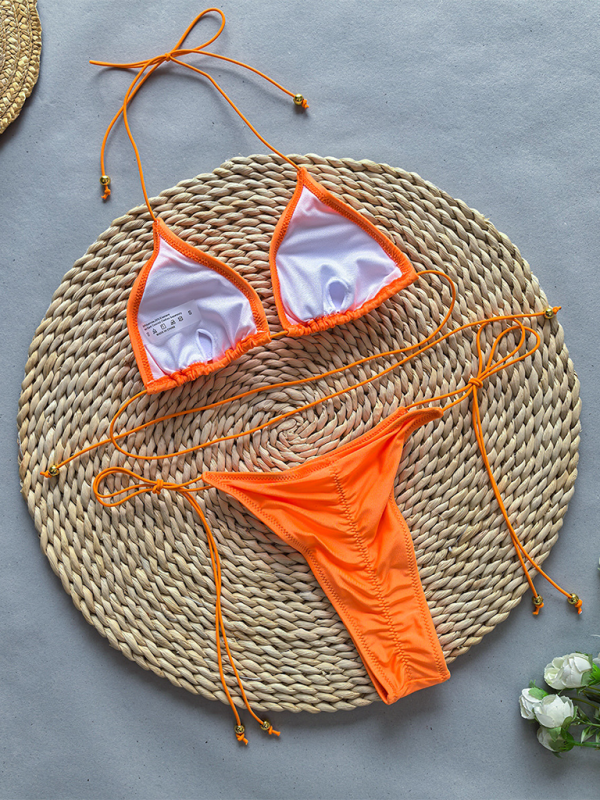Women’s bikini solid color two piece set