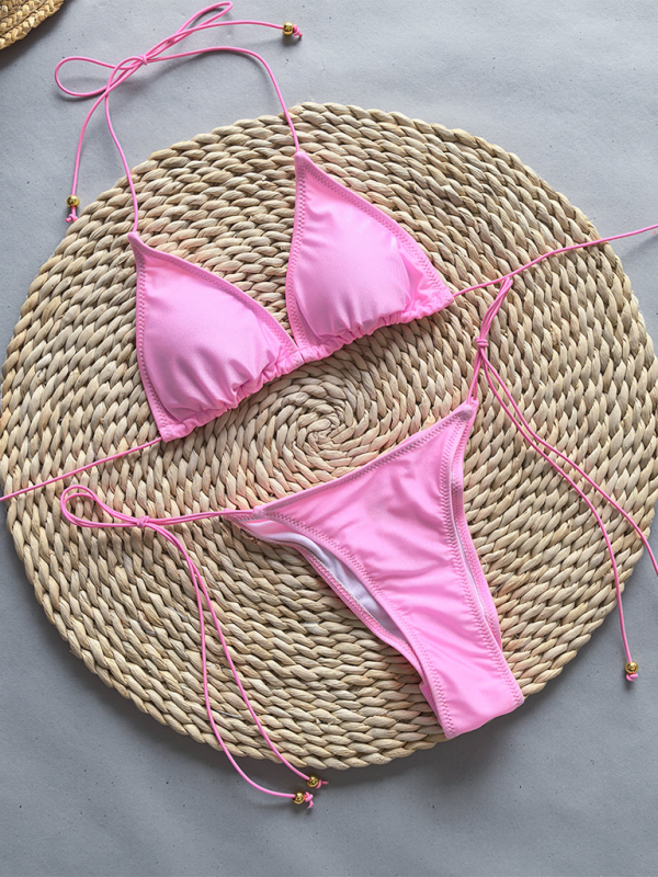Women’s bikini solid color two piece set