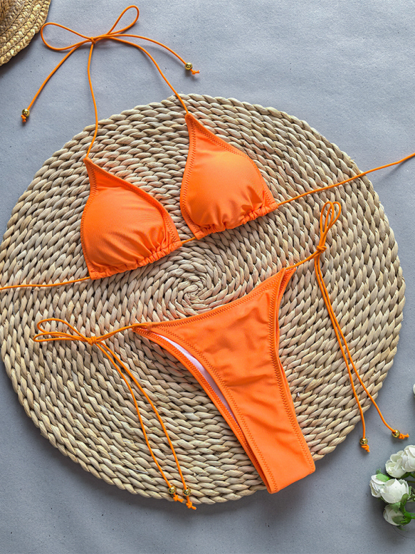 Women’s bikini solid color two piece set