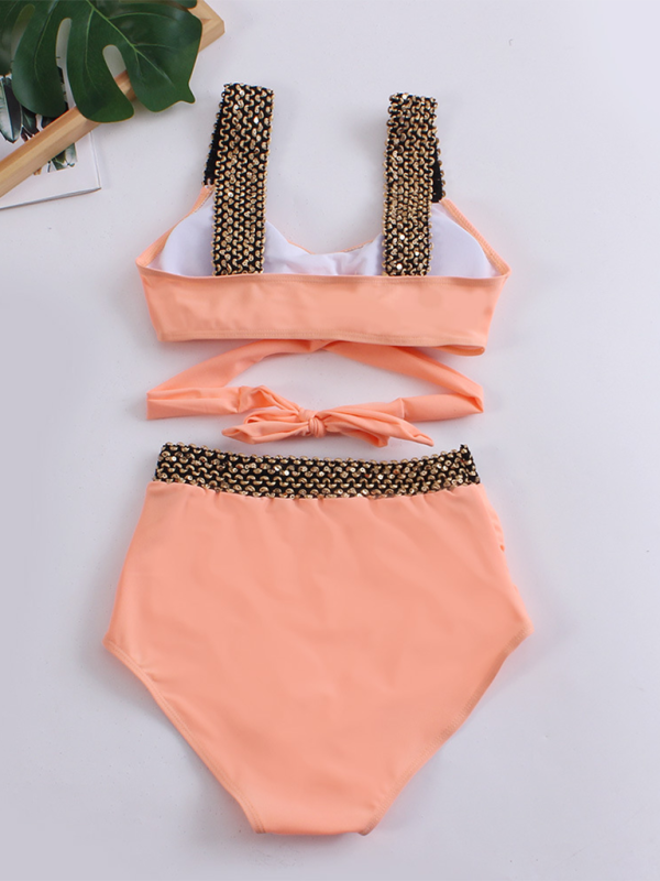 Women’s bikini two-piece tight swimsuit sexy cross backless bikini