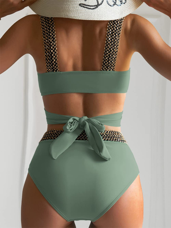 Women’s bikini two-piece tight swimsuit sexy cross backless bikini