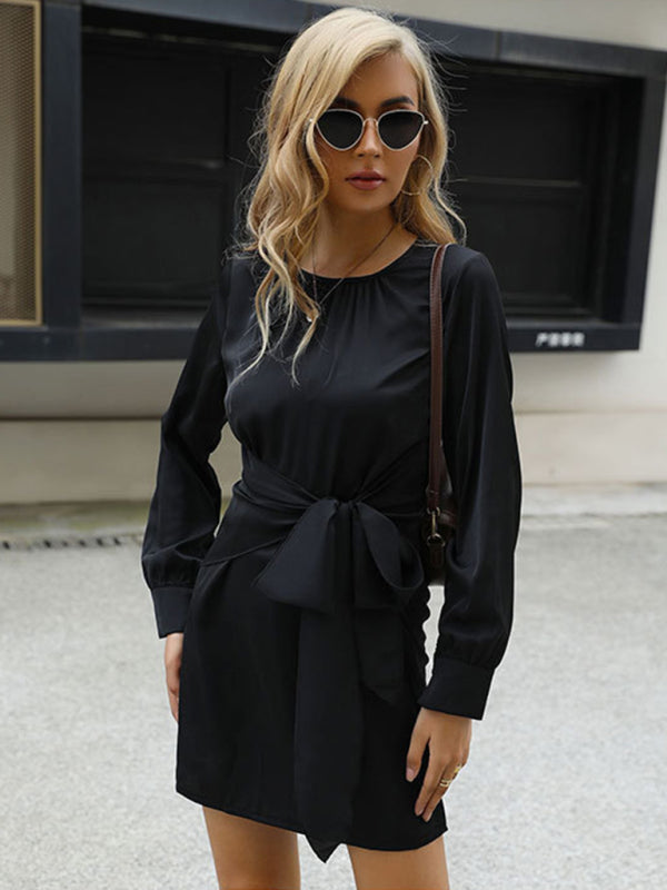 Women’s Casual Elegant Knit Tie-Waist Dress