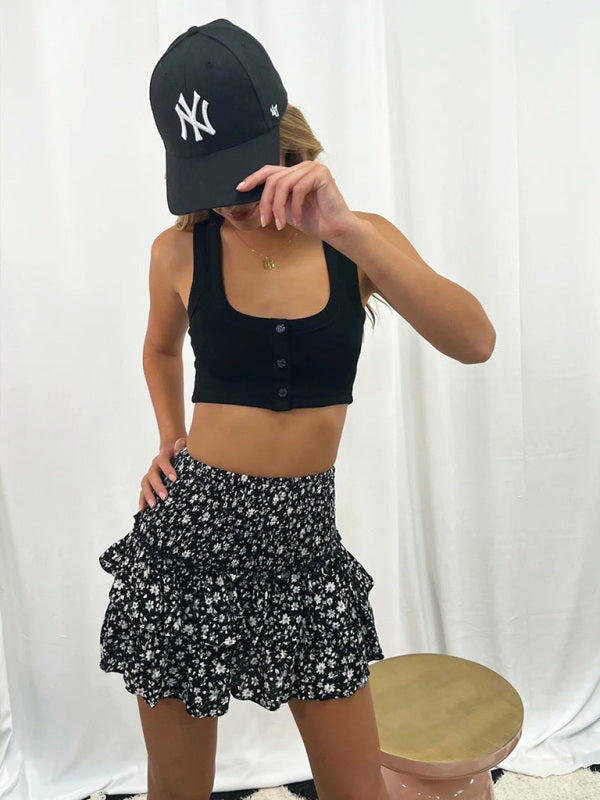 Women’s Casual Fashion Versatile Printed Short Skirt
