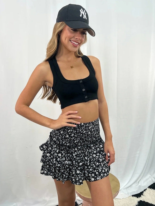 Women’s Casual Fashion Versatile Printed Short Skirt