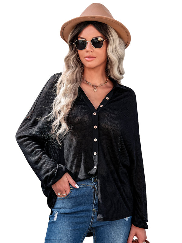 Women’s casual knitting thin loose shirt top