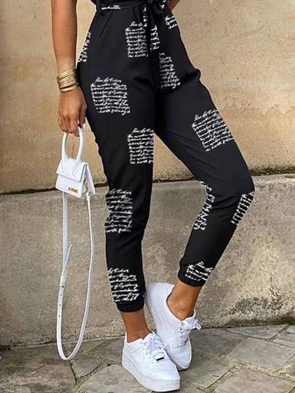 Women’s Casual Lapel Buttoned Belt Cargo Jumpsuit