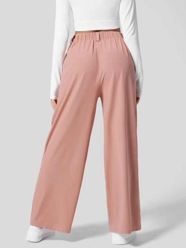 Women’s Casual Loose Wide Leg Pocket High Waist Women’s Pants