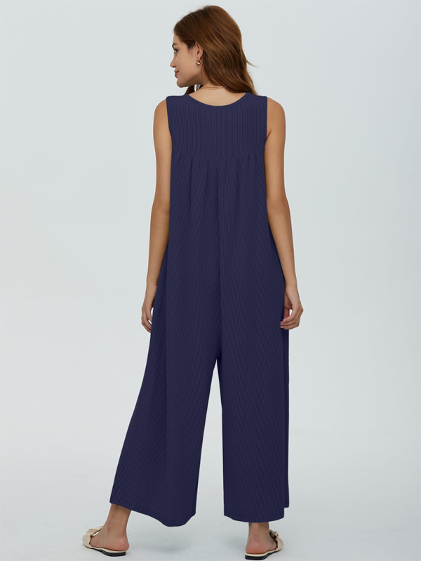 Women’s casual pocket button jumpsuit
