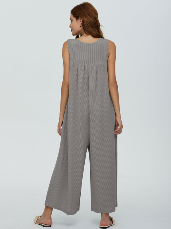 Women’s casual pocket button jumpsuit