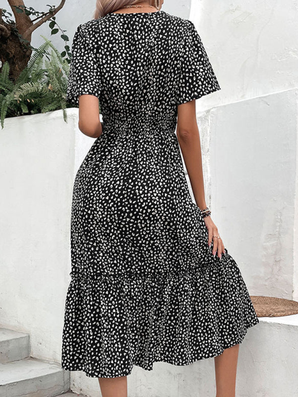 Women’s Casual Waist Irregular Graphic Print Dress