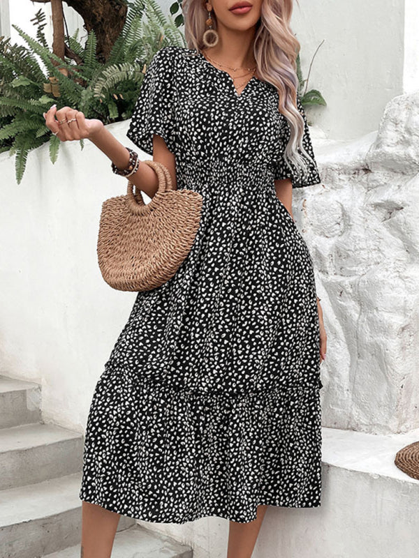 Women’s Casual Waist Irregular Graphic Print Dress