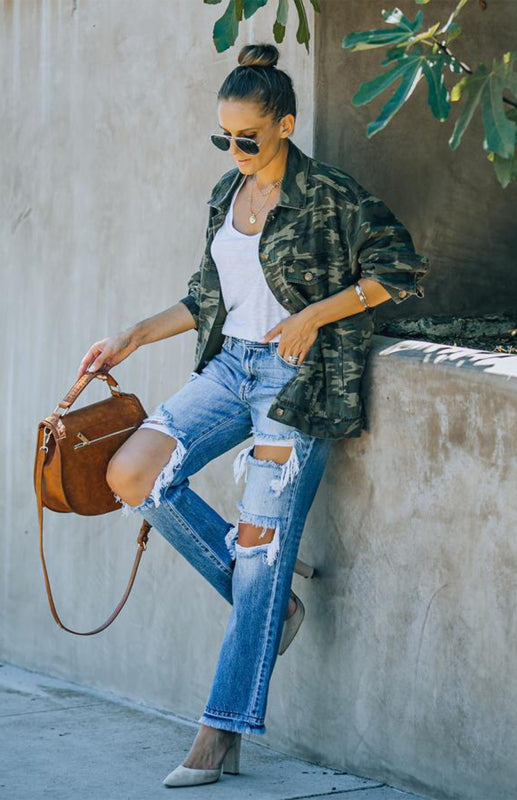 Women’s Character Ripped Ripped Beggar Jeans