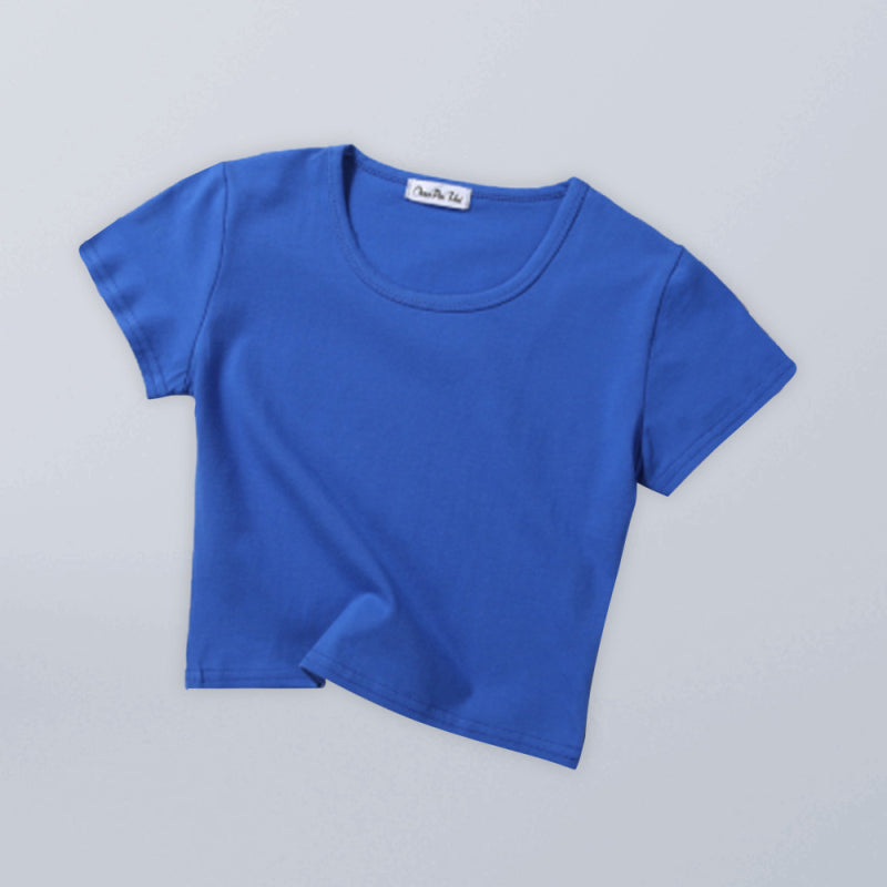 Women’s Crew Neck Short Sleeves Tops - Purplish blue navy / S