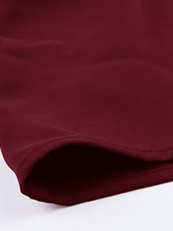 Women’s Elegant Solid Color Square Neck Long Sleeve Dress