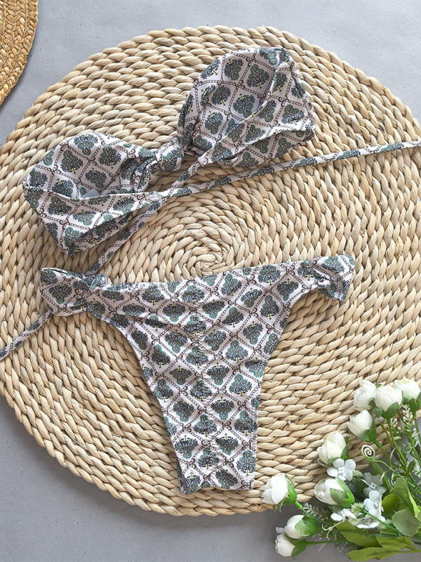 Women’s Fashion Bandeau Printed Bikini