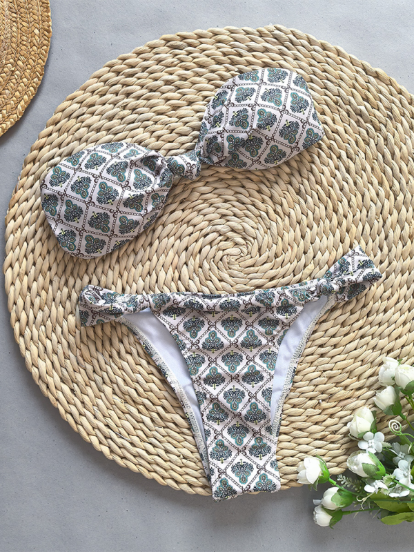 Women’s Fashion Bandeau Printed Bikini