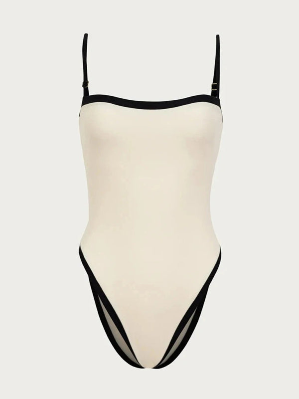 Women’s Fashion Bikini New Women’s Contrast Color Spliced One-piece Swimsuit