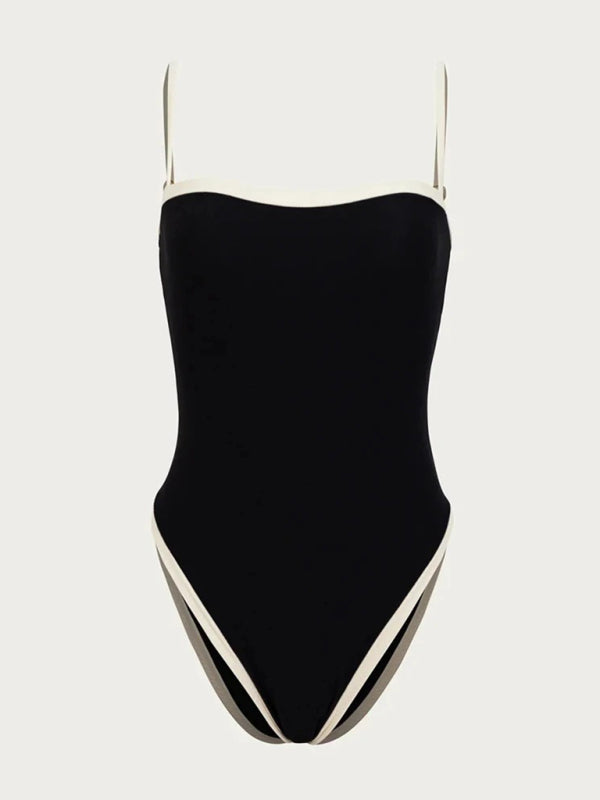 Women’s Fashion Bikini New Women’s Contrast Color Spliced One-piece Swimsuit