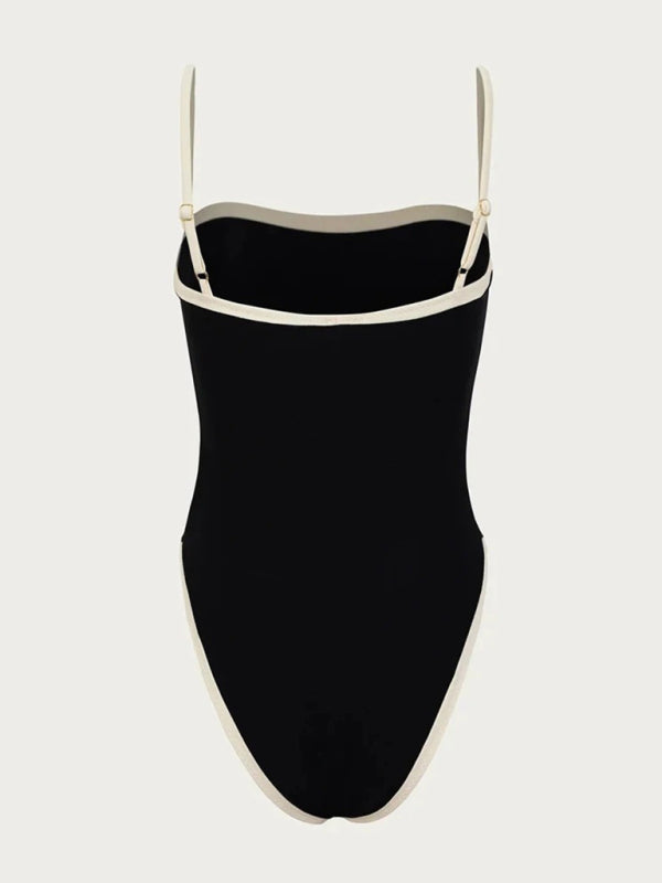 Women’s Fashion Bikini New Women’s Contrast Color Spliced One-piece Swimsuit