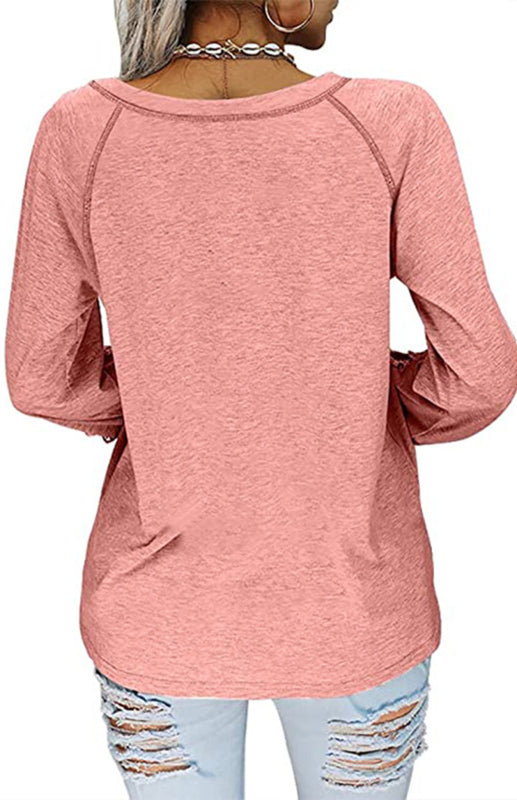 Women’s Fashion Casual V Neck Lace Top