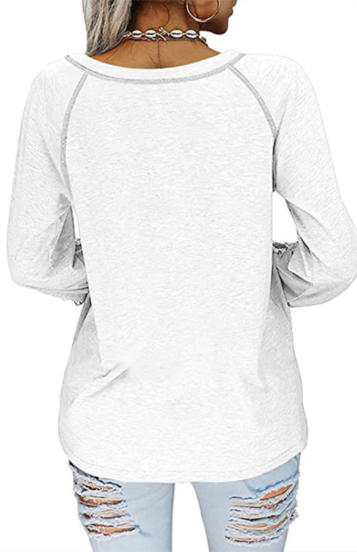 Women’s Fashion Casual V Neck Lace Top