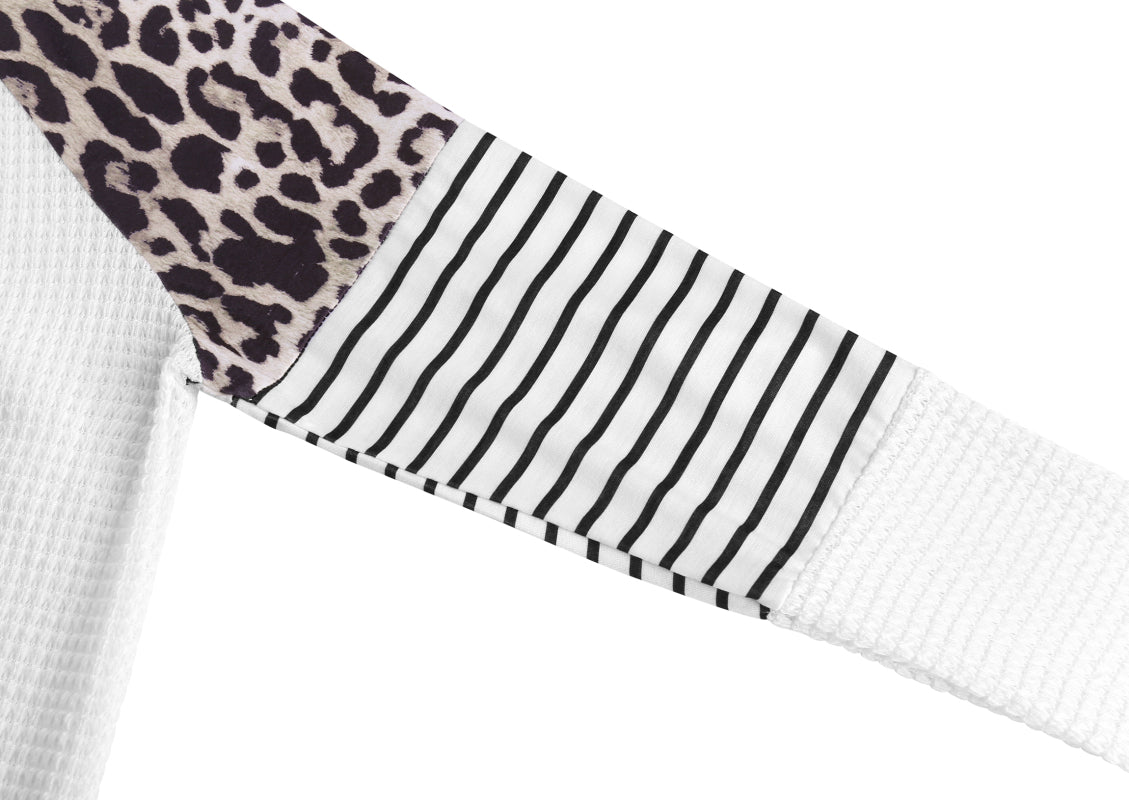 Women’s Fashion Casual Waffle Panel Top