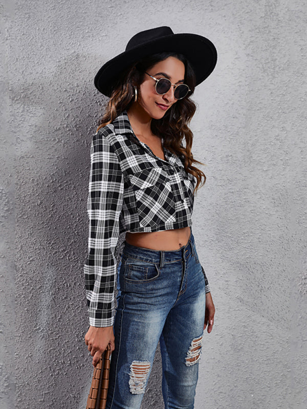 Women’s fashion Plaid zebra pattern long sleeve short cardigan thin coat