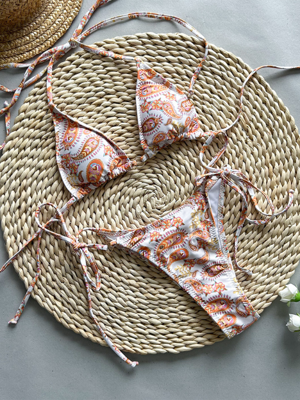 Women’s Fashion Sexy Bikini Printed Lace-Up Bikini