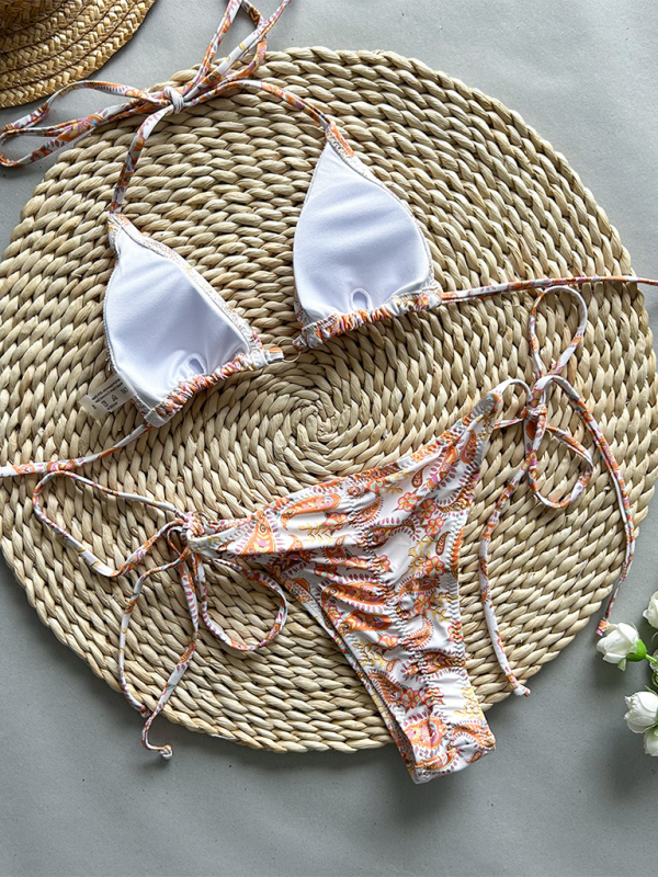 Women’s Fashion Sexy Bikini Printed Lace-Up Bikini
