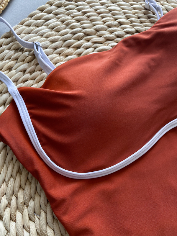 Women’s Fashion Sexy Contrast Color One-Piece Swimsuit