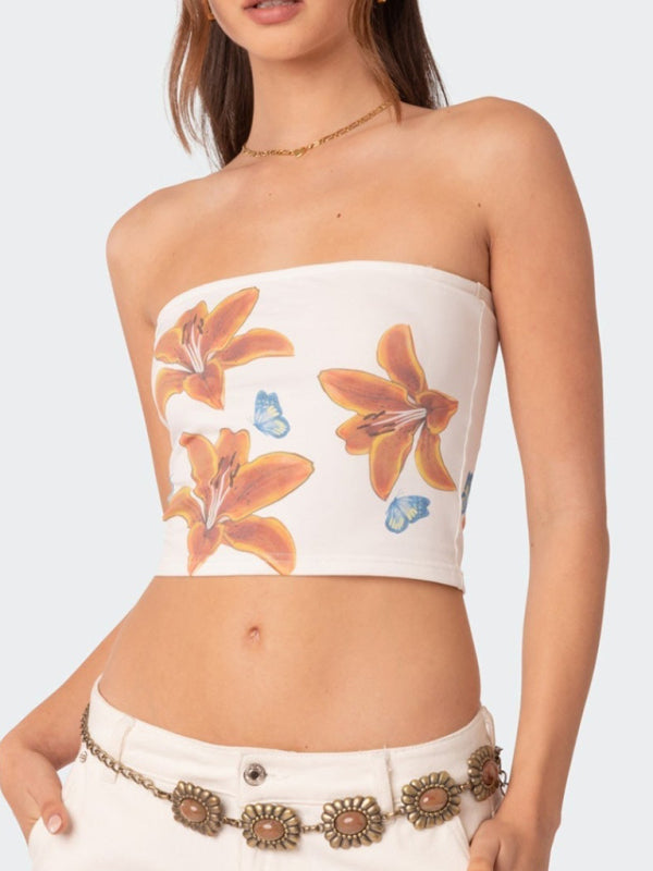 Women’s fashion style cool tube top straight spray tube top
