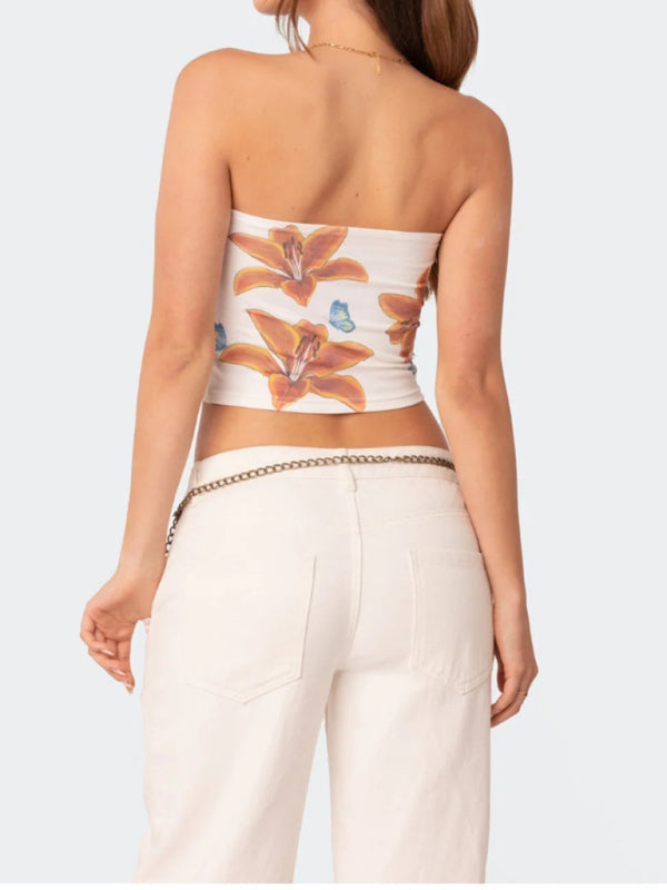 Women’s fashion style cool tube top straight spray tube top