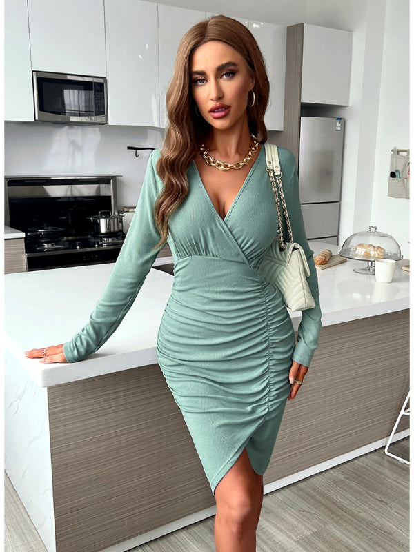 Women’s fashionable casual sexy versatile knitted dress