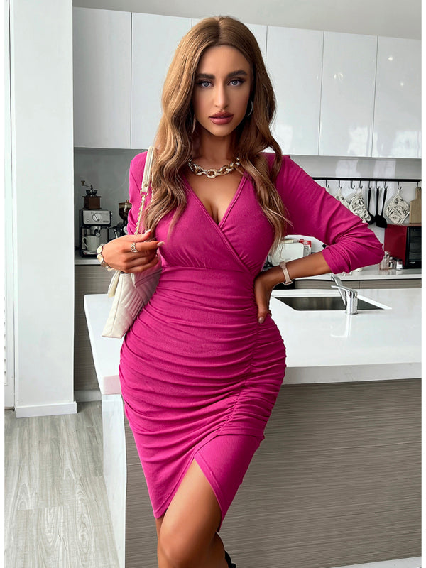 Women’s fashionable casual sexy versatile knitted dress